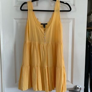 Short yellow billowy summer dress